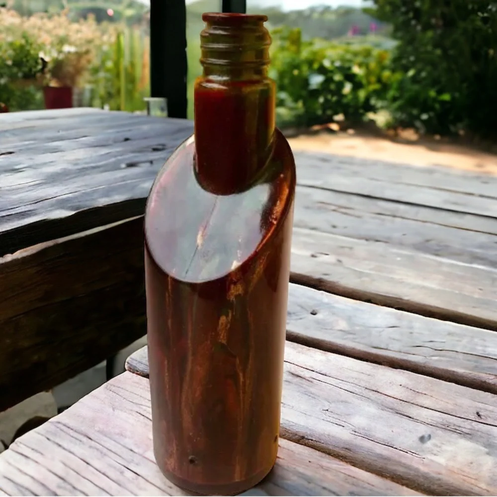 Glass Bottle Unique Inside Drip Painted Signed & Dated By Artist Collectibles